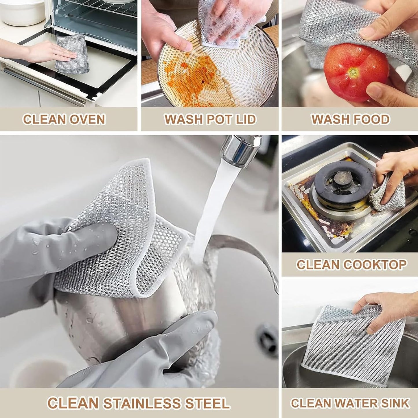 Multifunctional Non-Scratch Wire Dish Cloth (Pack Of 25)