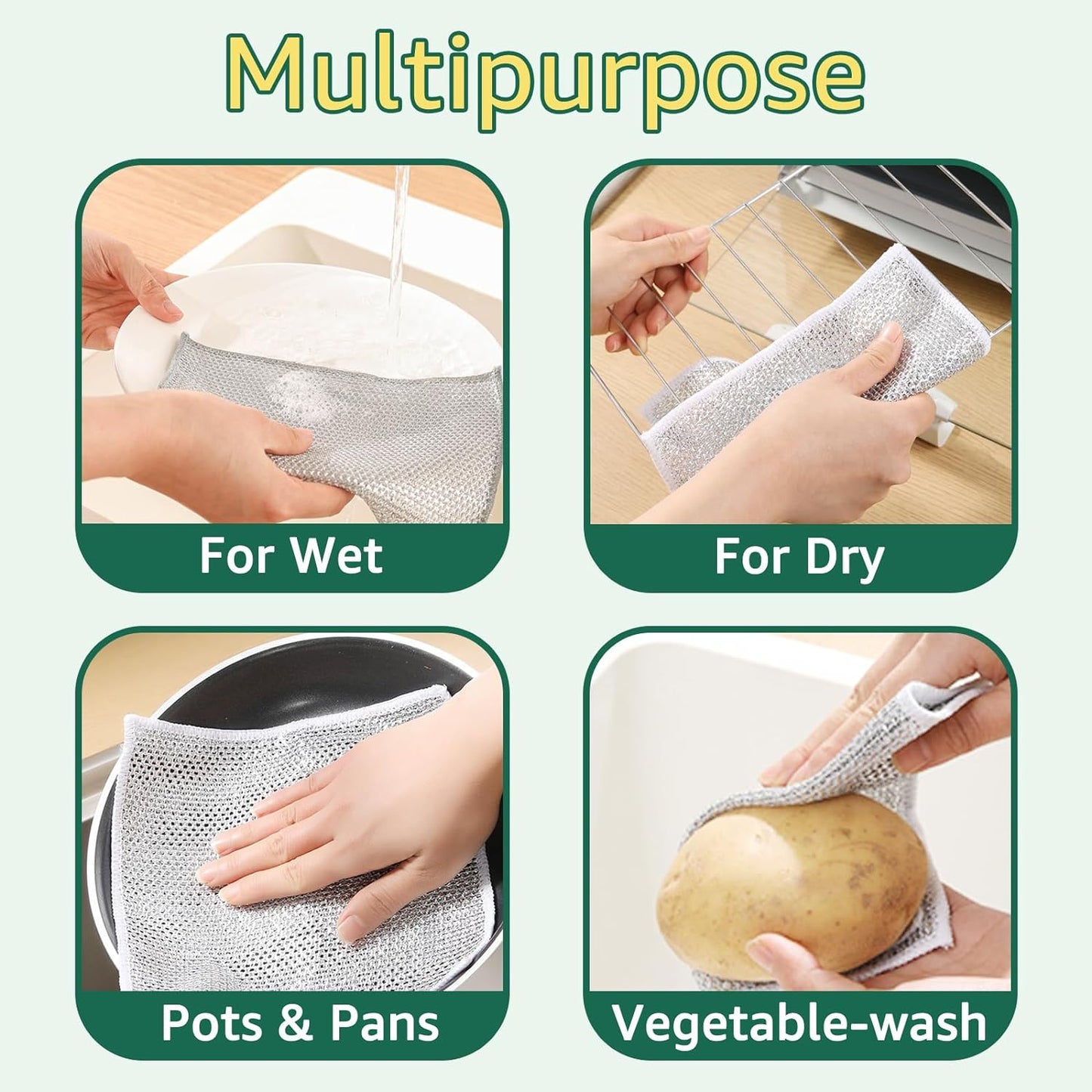 Multifunctional Non-Scratch Wire Dish Cloth (Pack Of 25)