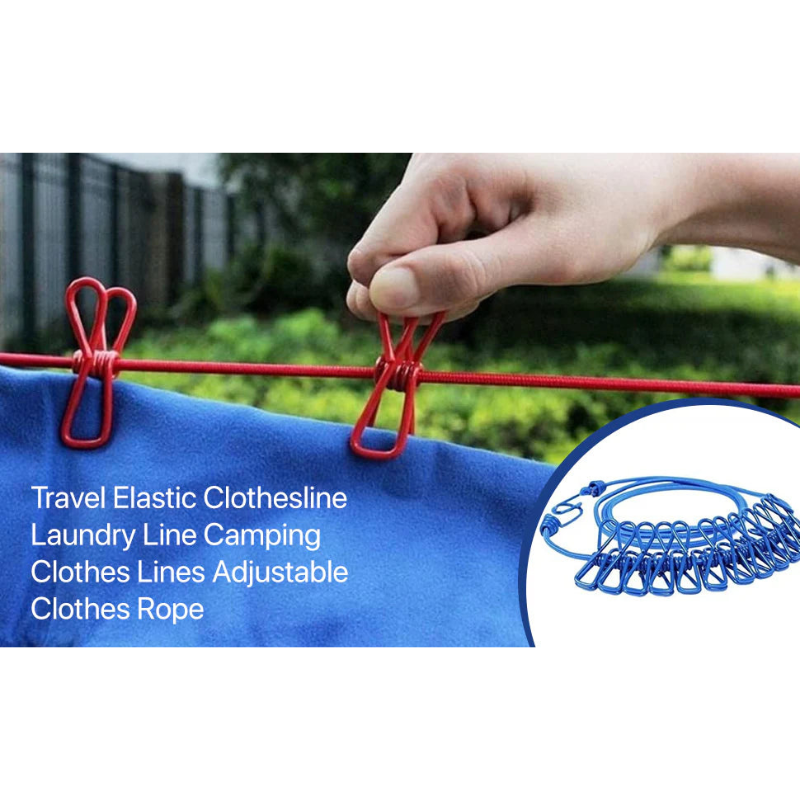 Cloth Drying Rope with Two-Sided Hooks (Heavy Quality) (Pack of 2)
