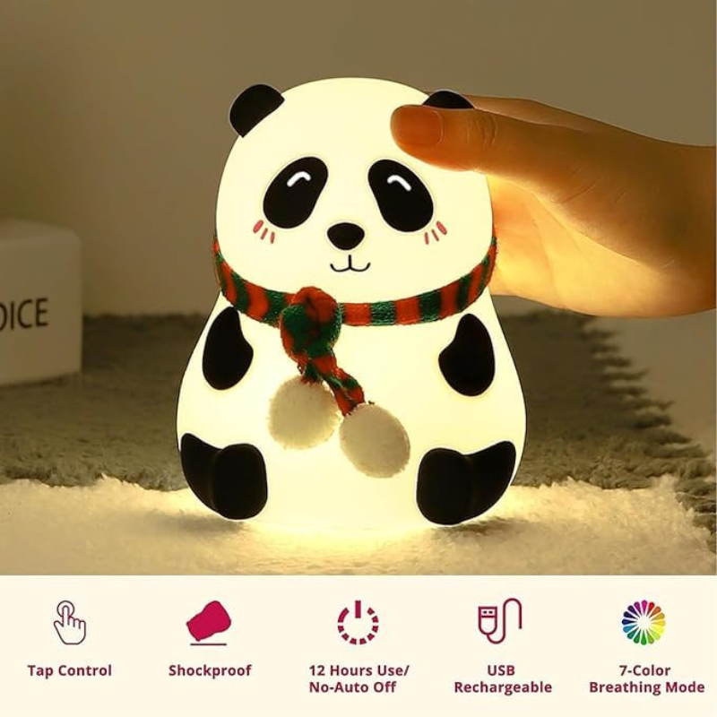 Thrifty 999 USB Rechargeable Panda Night Light – Cute Squishy Silicone Lamp for Kids, Nursery & Baby Gifts