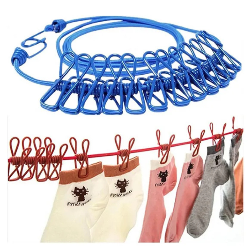 Cloth Drying Rope with Two-Sided Hooks (Heavy Quality) (Pack of 2)