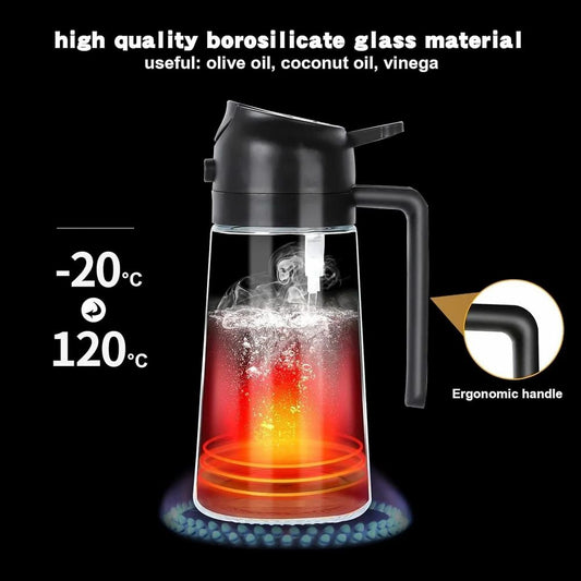 2-in-1 Oil Dispenser Black (Glass)