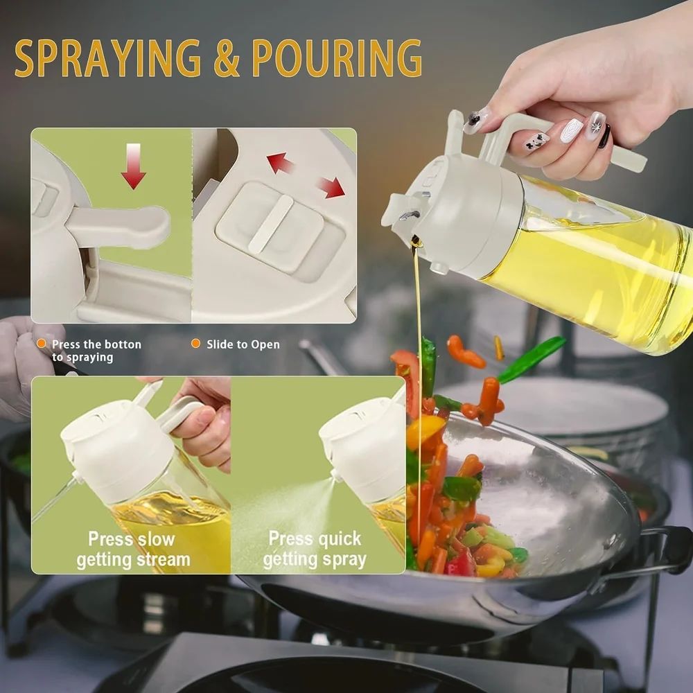2-in-1 Oil Dispenser Black (Glass)