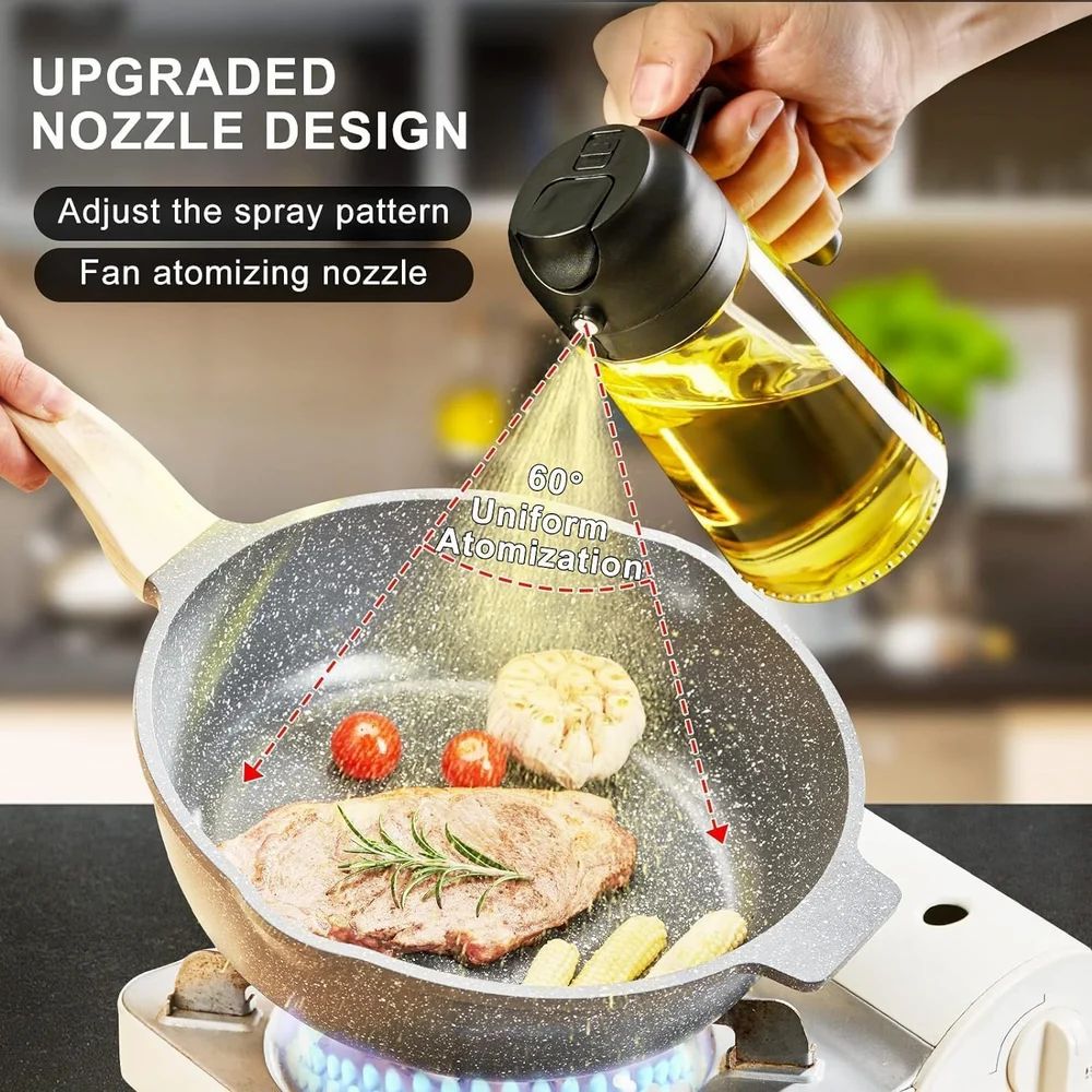 2-in-1 Oil Dispenser Black (Glass)