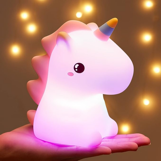 thrifty 999 16-Color Rechargeable Unicorn Night Light – Touch Sensor Silicone Lamp with Remote for Kids & Nursery