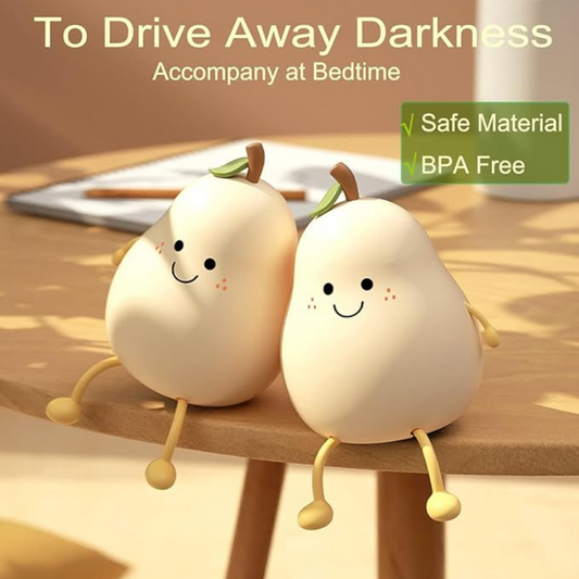 thrifty 999 Cute Pear LED Night Light – 7-Color Rechargeable Lamp for Kids