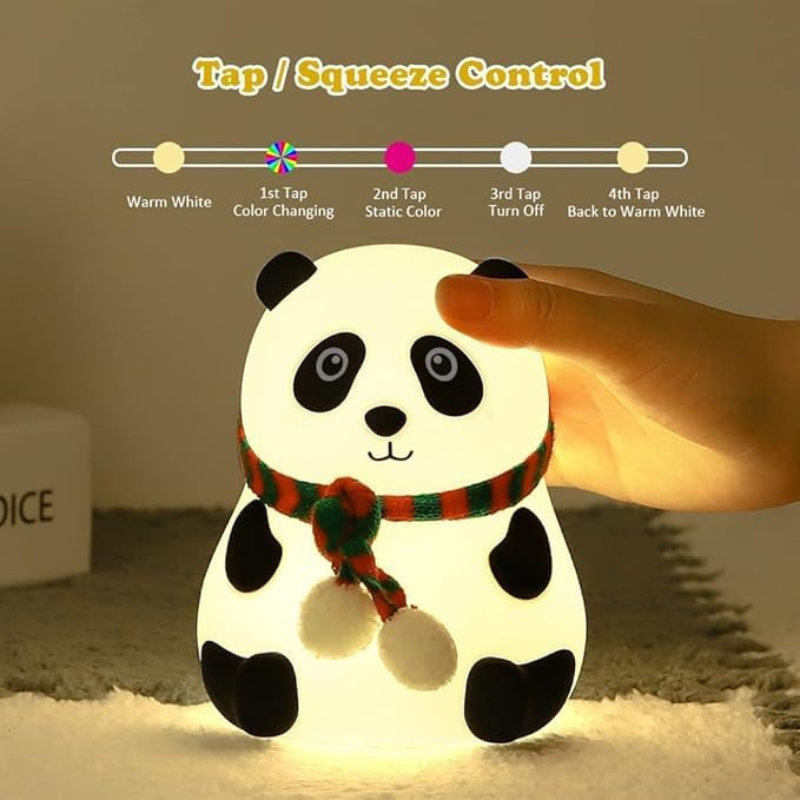 Thrifty 999 USB Rechargeable Panda Night Light – Cute Squishy Silicone Lamp for Kids, Nursery & Baby Gifts