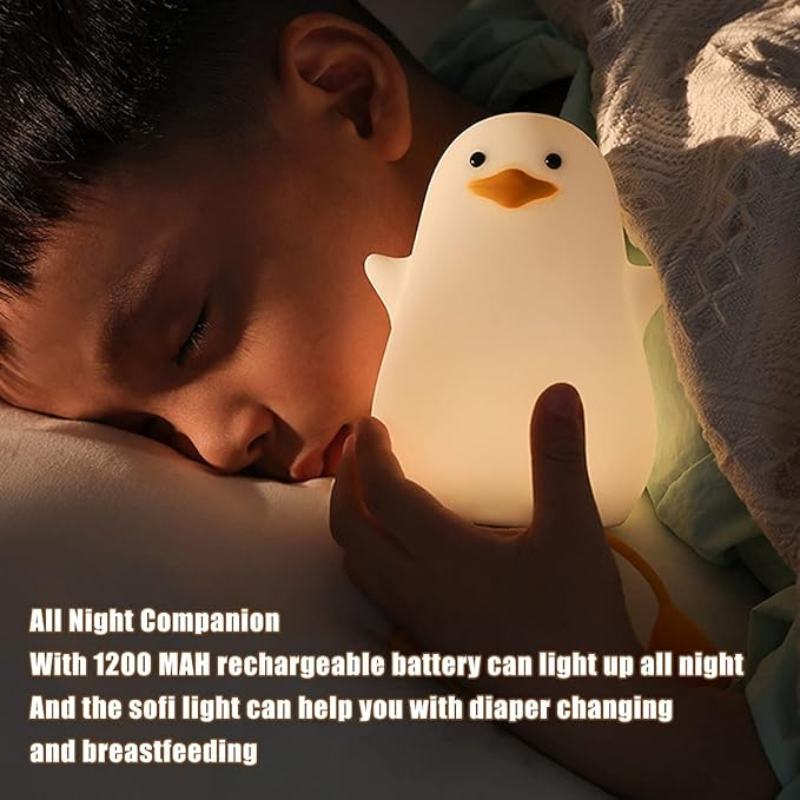 thrifty 999 SoftGlow Duck Night Light – USB Rechargeable Baby Nursery Lamp with Timer, Dimming, and Safe Silicone Build – Perfect Bedside LED Gift for Kids & Birth Celebrations