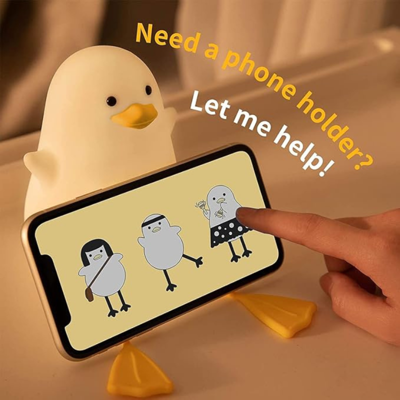 thrifty 999 SoftGlow Duck Night Light – USB Rechargeable Baby Nursery Lamp with Timer, Dimming, and Safe Silicone Build – Perfect Bedside LED Gift for Kids & Birth Celebrations