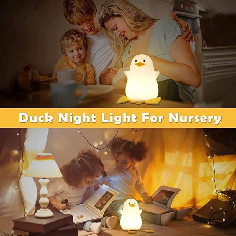 thrifty 999 SoftGlow Duck Night Light – USB Rechargeable Baby Nursery Lamp with Timer, Dimming, and Safe Silicone Build – Perfect Bedside LED Gift for Kids & Birth Celebrations