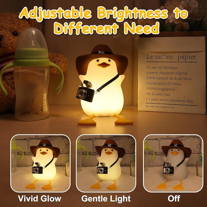 thrifty 999 SoftGlow Duck Night Light – USB Rechargeable Baby Nursery Lamp with Timer, Dimming, and Safe Silicone Build – Perfect Bedside LED Gift for Kids & Birth Celebrations
