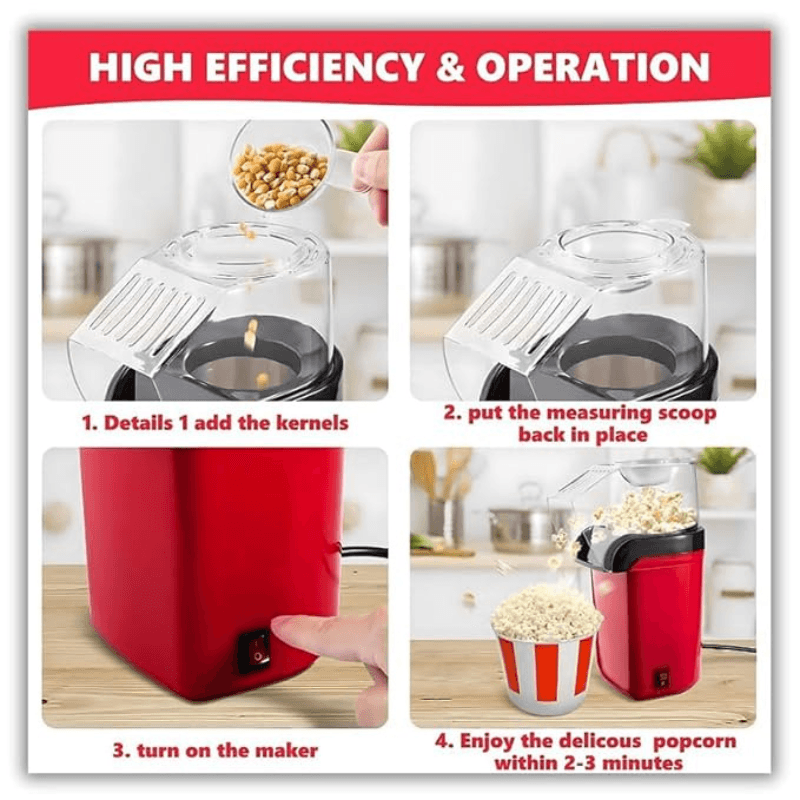 Thrifty 999 Electric Popcorn Maker – Oil-Free & Healthy Snacking - thrifty 999
