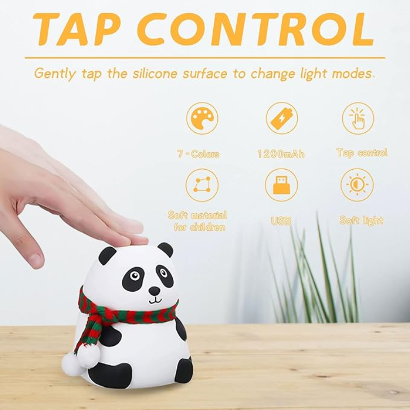 Thrifty 999 USB Rechargeable Panda Night Light – Cute Squishy Silicone Lamp for Kids, Nursery & Baby Gifts