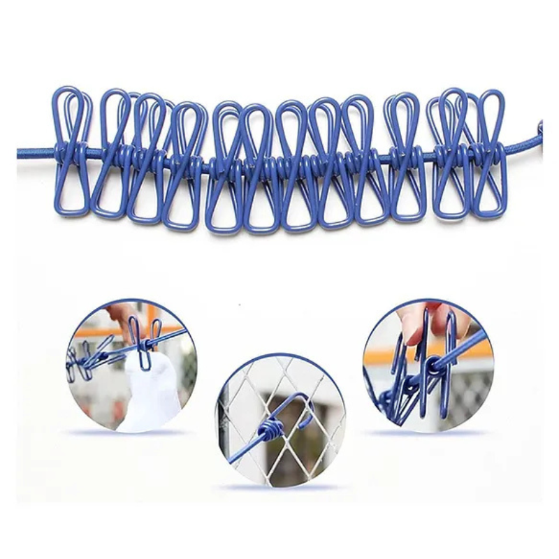 Cloth Drying Rope with Two-Sided Hooks (Heavy Quality) (Pack of 2)