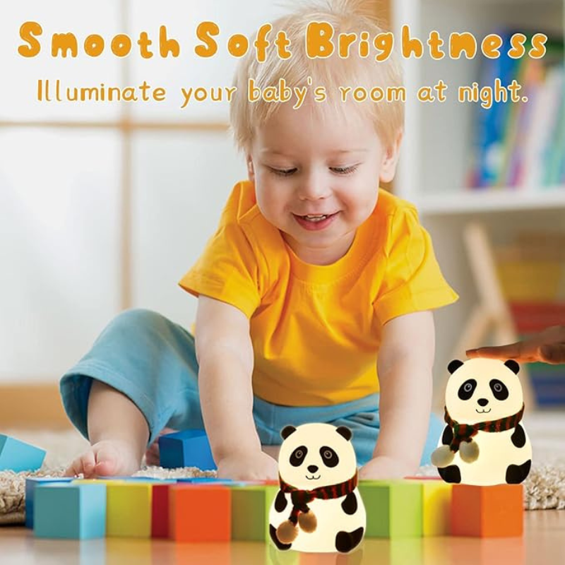 Thrifty 999 USB Rechargeable Panda Night Light – Cute Squishy Silicone Lamp for Kids, Nursery & Baby Gifts