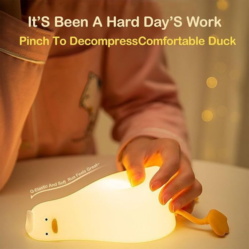 Thrifty 999 Silicone Duck Night Light with Touch & 30-Min Timer | Rechargeable Baby & Kids Room Lamp