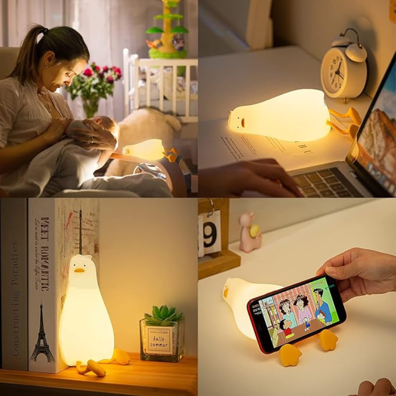 Thrifty 999 Silicone Duck Night Light with Touch & 30-Min Timer | Rechargeable Baby & Kids Room Lamp