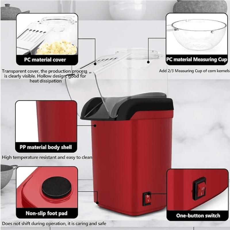 Thrifty 999 Electric Popcorn Maker – Oil-Free & Healthy Snacking - thrifty 999